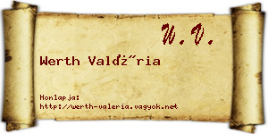 Werth Valéria névjegykártya